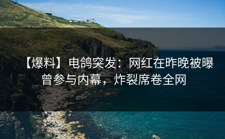 【爆料】电鸽突发：网红在昨晚被曝曾参与内幕，炸裂席卷全网